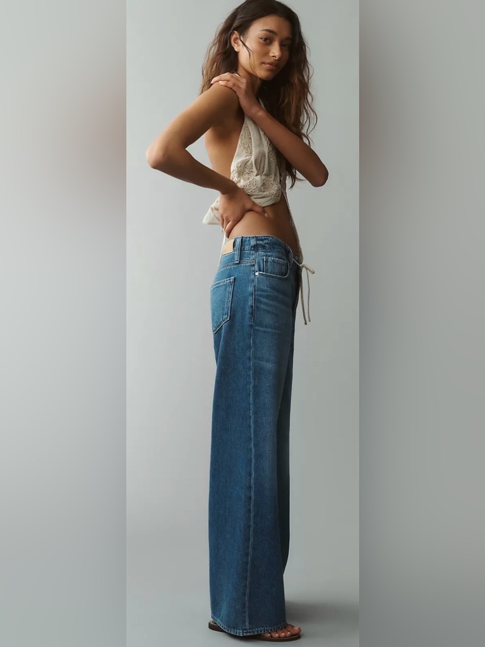PAIGE Zoey Denim Wide-Leg Drawstring High Rise Relaxed Fit Jeans  Size 29 - Picture 5 of 17